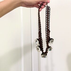 Sophisticated Brown and Silver Pendant Necklace